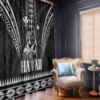 Hawaii Happy King Kamehameha Day Window Curtain Kakau Pattern
