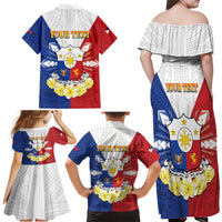 Personalised Philippines Independence Day Family Matching Off Shoulder Maxi Dress and Hawaiian Shirt Maligayang Araw ng Kalayaan Filipino Carabao