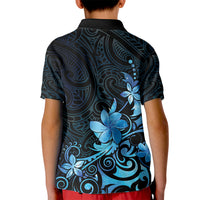 Matariki New Zealand Kid Polo Shirt Maori Pattern Blue Galaxy