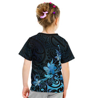 Matariki New Zealand Kid T Shirt Maori Pattern Blue Galaxy