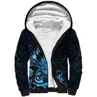 Matariki New Zealand Sherpa Hoodie Maori Pattern Blue Galaxy LT05 Unisex Blue - Polynesian Pride