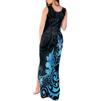 Matariki New Zealand Tank Maxi Dress Maori Pattern Blue Galaxy LT05 - Polynesian Pride
