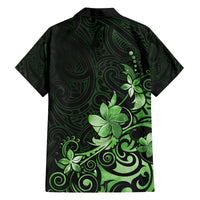 Matariki New Zealand Family Matching Off Shoulder Short Dress and Hawaiian Shirt Maori Pattern Green Galaxy