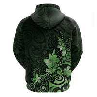 Matariki New Zealand Hoodie Maori Pattern Green Galaxy