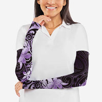 Matariki New Zealand Arm Sleeves Maori Pattern Purple Galaxy - Polynesian Pride