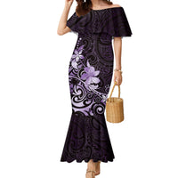 Matariki New Zealand Mermaid Dress Maori Pattern Purple Galaxy LT05 Women Purple - Polynesian Pride