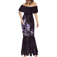Matariki New Zealand Mermaid Dress Maori Pattern Purple Galaxy LT05 - Polynesian Pride