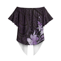 Matariki New Zealand Off Shoulder Wrap Waist Top Maori Pattern Purple Galaxy LT05 - Polynesian Pride