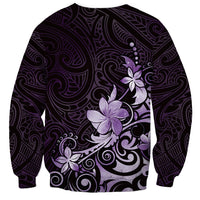 Matariki New Zealand Sweatshirt Maori Pattern Purple Galaxy