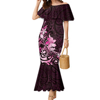 Matariki New Zealand Mermaid Dress Maori Pattern Pink Galaxy LT05 Women Pink - Polynesian Pride
