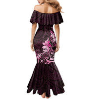 Matariki New Zealand Mermaid Dress Maori Pattern Pink Galaxy LT05 - Polynesian Pride