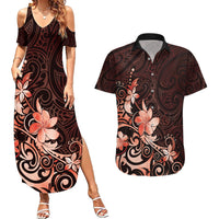 Matariki New Zealand Couples Matching Summer Maxi Dress and Hawaiian Shirt Maori Pattern Red Galaxy LT05 Red - Polynesian Pride