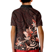 Matariki New Zealand Kid Polo Shirt Maori Pattern Red Galaxy