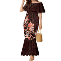 Matariki New Zealand Mermaid Dress Maori Pattern Red Galaxy LT05 Women Red - Polynesian Pride