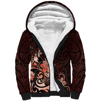 Matariki New Zealand Sherpa Hoodie Maori Pattern Red Galaxy LT05 Unisex Red - Polynesian Pride