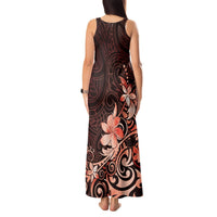 Matariki New Zealand Tank Maxi Dress Maori Pattern Red Galaxy LT05 - Polynesian Pride
