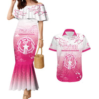 Personalized Sakura Marianas Couples Matching Mermaid Dress and Hawaiian Shirt CNMI Seal
