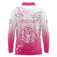 Personalized Sakura Marianas Long Sleeve Polo Shirt CNMI Seal