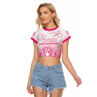 Personalized Sakura Marianas Raglan Cropped T Shirt CNMI Seal