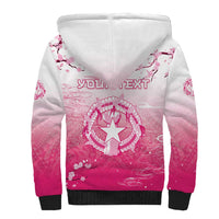 Personalized Sakura Marianas Sherpa Hoodie CNMI Seal LT05 - Polynesian Pride