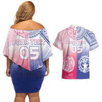 Custom Northern Mariana Islands And Japan Together Couples Matching Off Shoulder Short Dress and Hawaiian Shirt