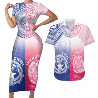 Custom Northern Mariana Islands And Japan Together Couples Matching Short Sleeve Bodycon Dress and Hawaiian Shirt