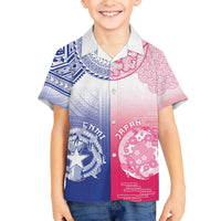 Custom Northern Mariana Islands And Japan Together Family Matching Off The Shoulder Long Sleeve Dress and Hawaiian Shirt