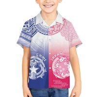 Custom Northern Mariana Islands And Japan Together Family Matching Puletasi and Hawaiian Shirt