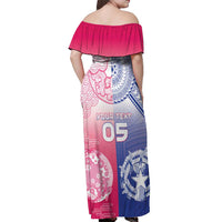 Custom Northern Mariana Islands And Japan Together Off Shoulder Maxi Dress LT05 - Polynesian Pride