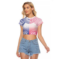 Custom Northern Mariana Islands And Japan Together Raglan Cropped T Shirt