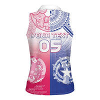 Custom Northern Mariana Islands And Japan Together Women Sleeveless Polo Shirt
