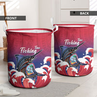 Guam Blue Marlin Fishing Laundry Basket Polynesian Style LT05 - Polynesian Pride