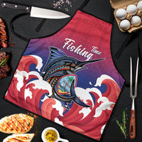 Guam Blue Marlin Fishing Apron Polynesian Style LT05 Red - Polynesian Pride
