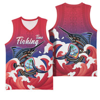 Guam Blue Marlin Fishing Basketball Jersey Polynesian Style LT05 - Polynesian Pride
