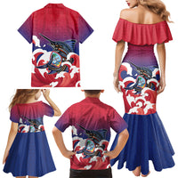 Guam Blue Marlin Fishing Family Matching Mermaid Dress and Hawaiian Shirt Polynesian Style