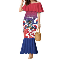Guam Blue Marlin Fishing Family Matching Mermaid Dress and Hawaiian Shirt Polynesian Style
