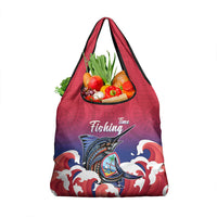 Guam Blue Marlin Fishing Grocery Bag Polynesian Style LT05 1-pack One Size Red - Polynesian Pride