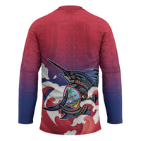 Guam Blue Marlin Fishing Hockey Jersey Polynesian Style LT05 - Polynesian Pride