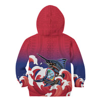 Guam Blue Marlin Fishing Kid Hoodie Polynesian Style LT05 - Polynesian Pride