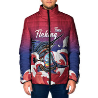 Guam Blue Marlin Fishing Padded Jacket Polynesian Style LT05 Men Red - Polynesian Pride