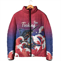 Guam Blue Marlin Fishing Padded Jacket Polynesian Style LT05 - Polynesian Pride