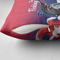 Guam Blue Marlin Fishing Pillow Cover Polynesian Style LT05 - Polynesian Pride