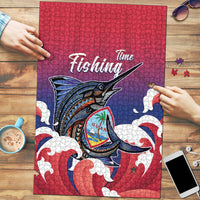 Guam Blue Marlin Fishing Puzzle Polynesian Style LT05 Red - Polynesian Pride
