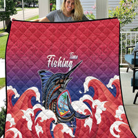 Guam Blue Marlin Fishing Quilt Polynesian Style LT05 Red - Polynesian Pride