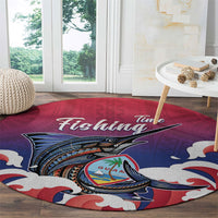 Guam Blue Marlin Fishing Round Carpet Polynesian Style LT05 - Polynesian Pride