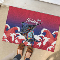 Guam Blue Marlin Fishing Rubber Doormat Polynesian Style LT05 - Polynesian Pride
