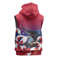 Guam Blue Marlin Fishing Sleeveless Hoodie Polynesian Style LT05 - Polynesian Pride
