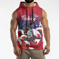 Guam Blue Marlin Fishing Sleeveless Hoodie Polynesian Style LT05 - Polynesian Pride