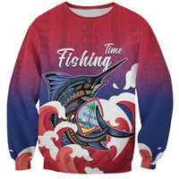 Guam Blue Marlin Fishing Sweatshirt Polynesian Style LT05 Unisex Red - Polynesian Pride