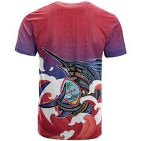 Guam Blue Marlin Fishing T Shirt Polynesian Style LT05 - Polynesian Pride